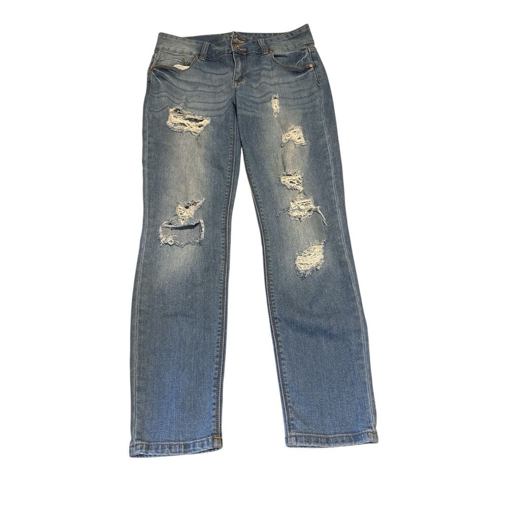 Refuge Women's Skinny Jeans Distressed Ripped Stylish‎ Denim Blue Jeans Pants 8